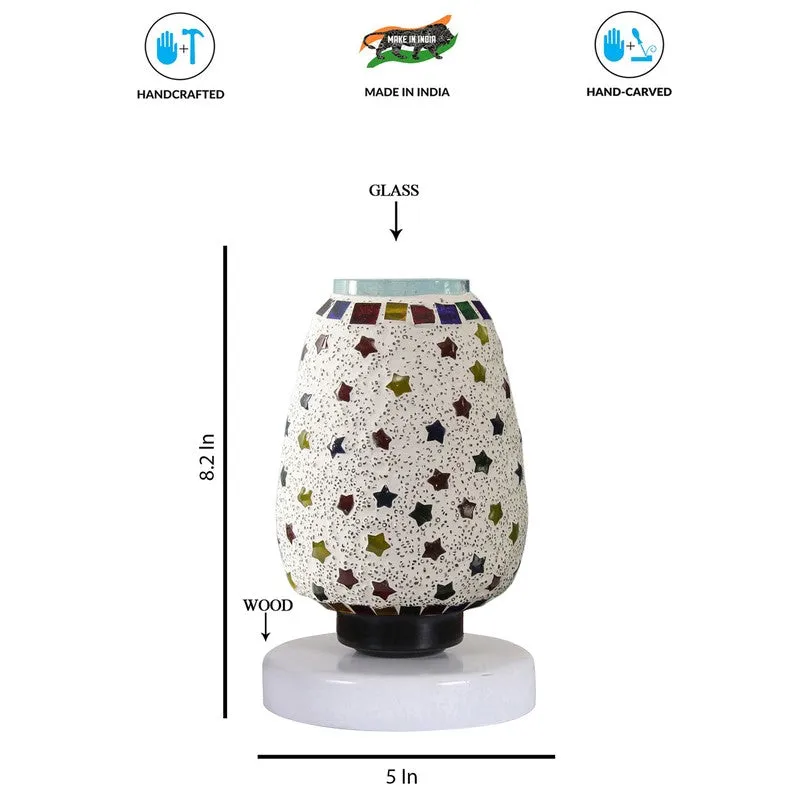Lumyra Glass Table Lamp With Wooden Base - Multicolor media 8