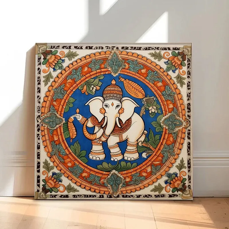 Madhubhani Haathi Wall Art media 3