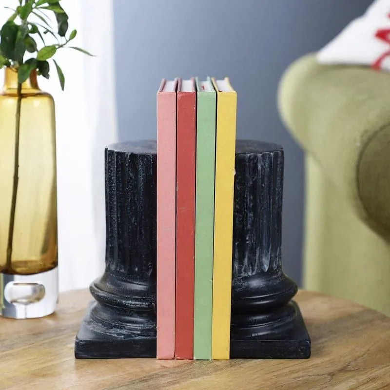 Ancient Pillar Book Ends (Black) - Set Of Two media 1