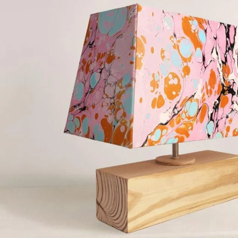 Marbling Sparkle Handpainted Fabric Table Lamp - Multicolor media 6