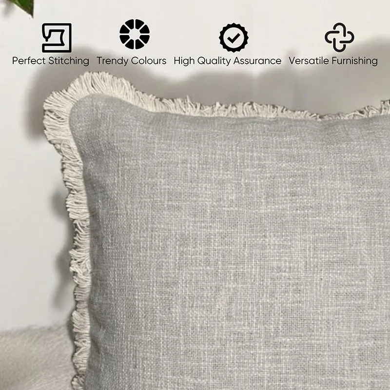 Cozy Codex Tufted Cushion Cover (Grey) - Set Of Three media 4