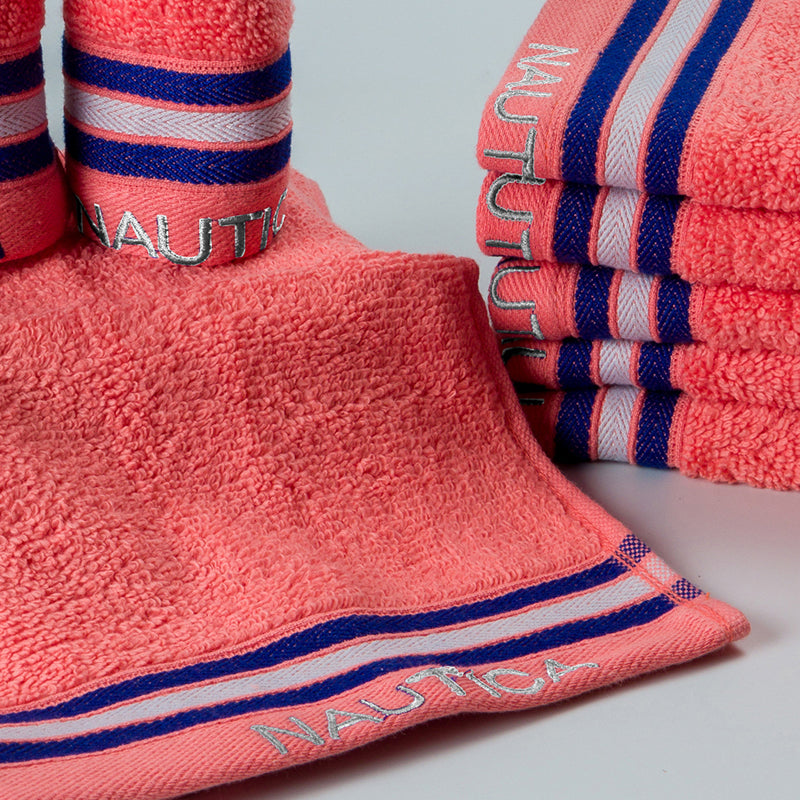 Nautica Dove Down Cotton Face Towel (Coral) - Set Of Eight media 3
