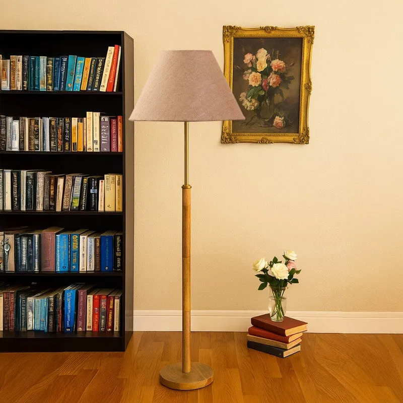 Earth Tone Wooden Floor Lamp - Brown media 3