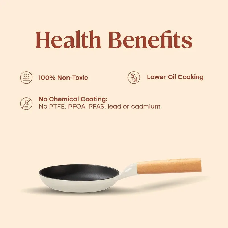 Cumin Co Enamel Cast Iron Frying Pan (White) - 750 mL media 10