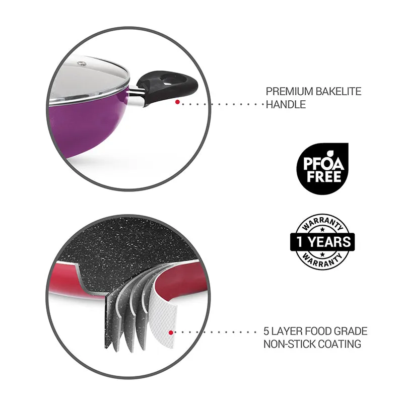 Milton Non-Stick Cookware Set (Purple) - Five Piece Set media 4