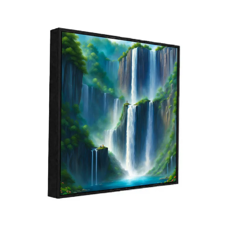 Misty Falls Canvas Wall Art With Frame media 3