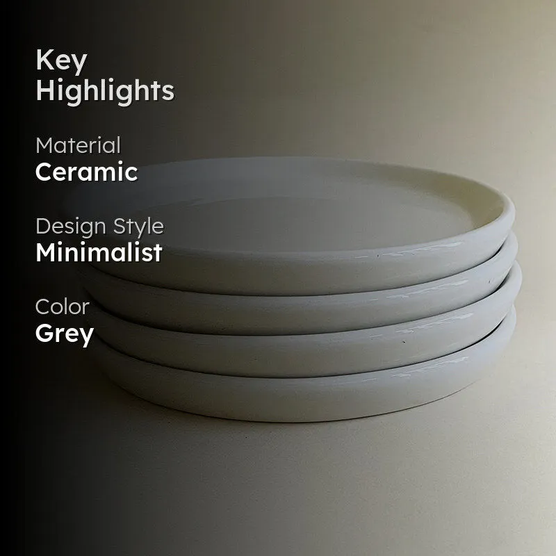 Aurale Ceramic Quarter Plate (White) - Set Of Four media 2