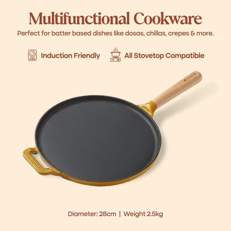 Cumin Co Enamel Cast Iron Dosa Tawa - 28 cm media 6