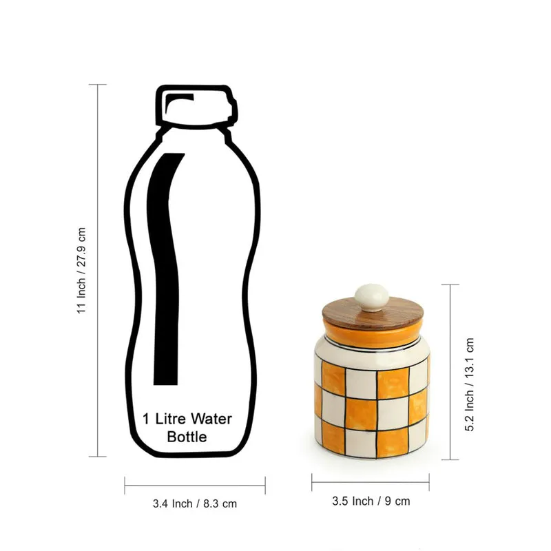 Grid Gradia Handpainted Airtight Storage Jar - 410 mL media 9