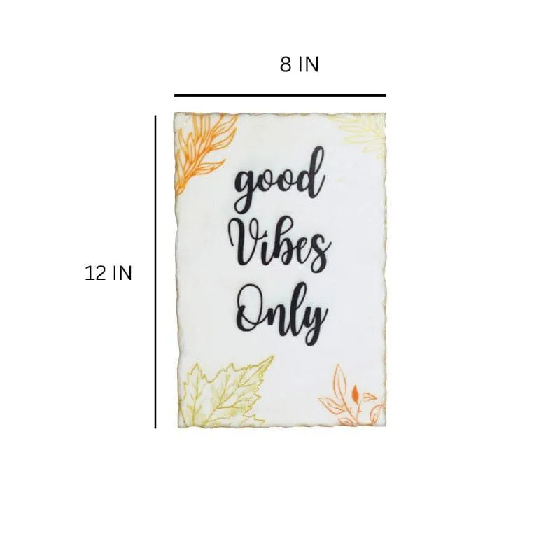 Good Vibes Only Leafy Printed Marble Wall Accent media 5