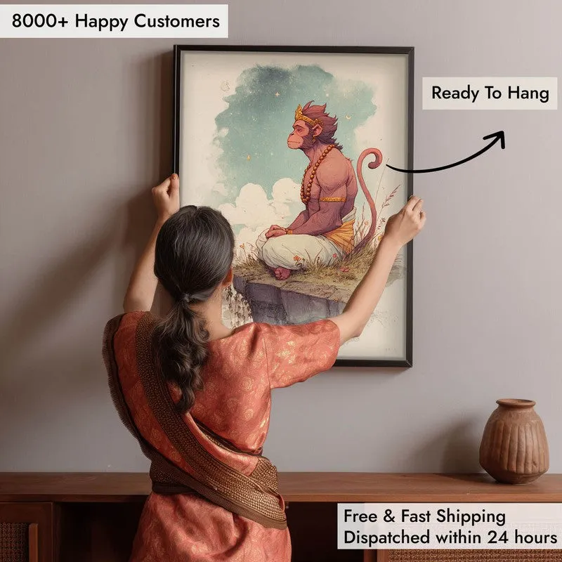 Divine Peace of Hanuman Ji Spiritual Archival Paper Wall Art media 5