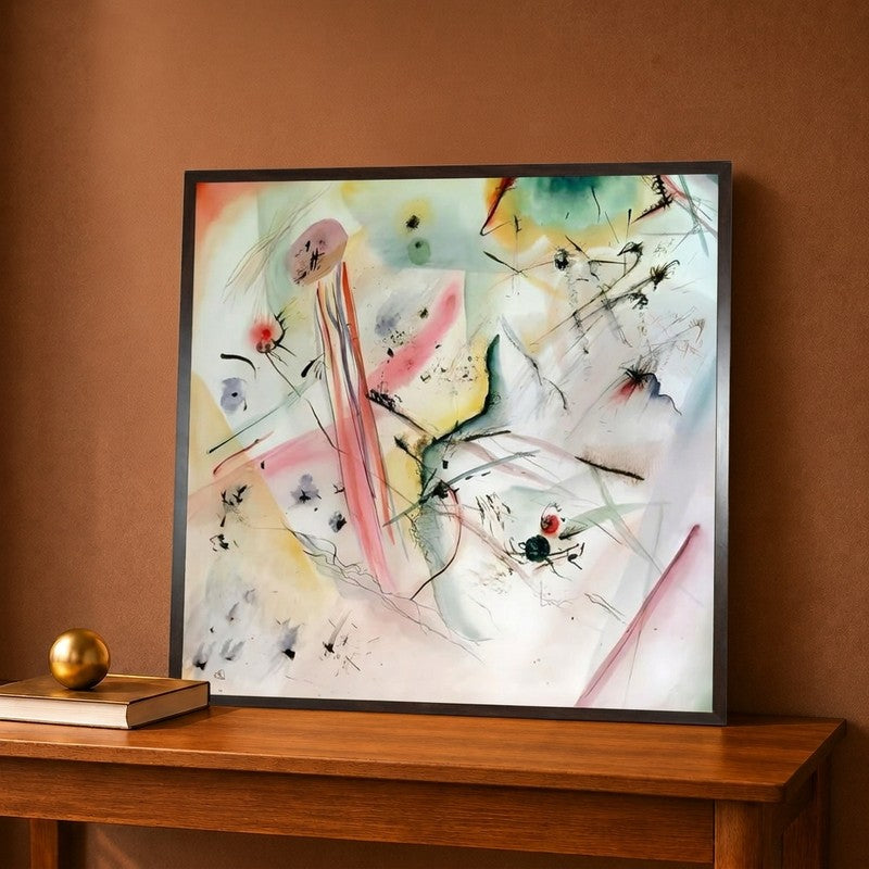 Composition with Red and Blue Stripes 1913 Canvas Wall Painting - 12 x 12 Inches