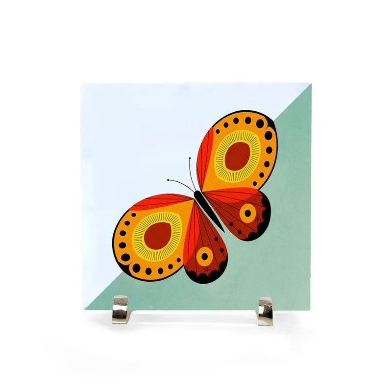Vibrant Butterfly Elegance Marble Showpiece media 3