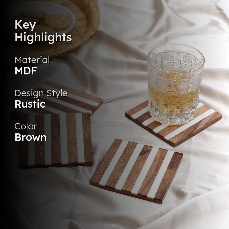 Stripe Stave Coaster - Set Of Four media 2