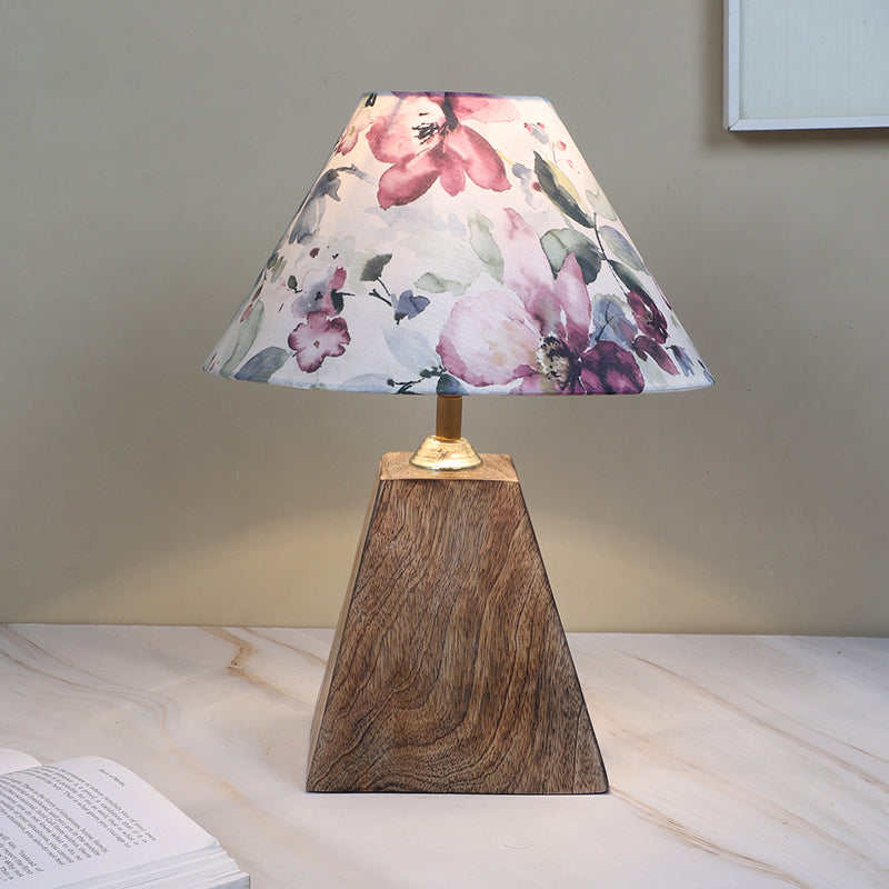 Lumikko Obelisk Mango Wood Table Lamp - Multicolor