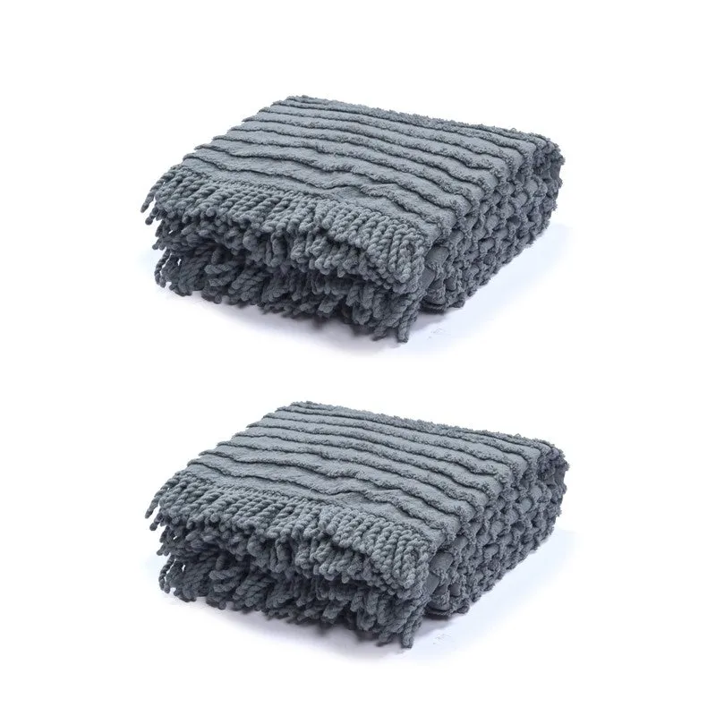 LuxeLayer Cotton Throw (Blue) - Set Of Two media 6