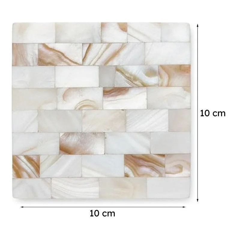 Casper Square Mother Of Pearl Coaster - Set Of Four media 7