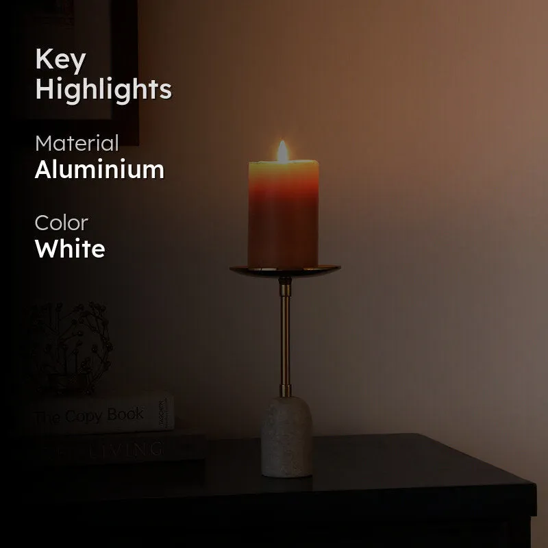 Advano Marble Candle Holder (Gold) - Small media 2