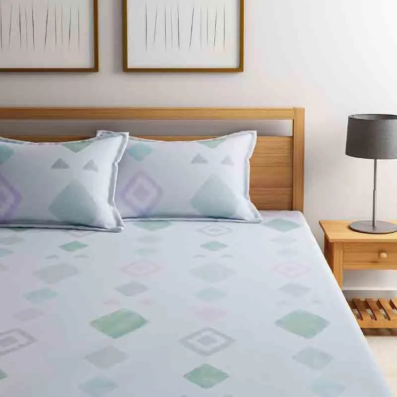 Faint Rhombi Cotton Bedsheet - 210 TC media 1