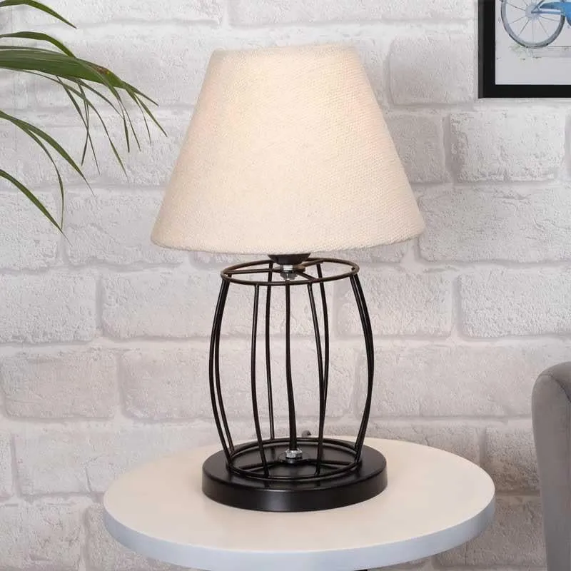 Labyrinth Fabric Table Lamp - Black,White media 3