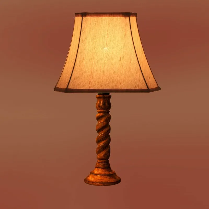 Elvane Rivo Wooden Table Lamp - OffWhite media 7