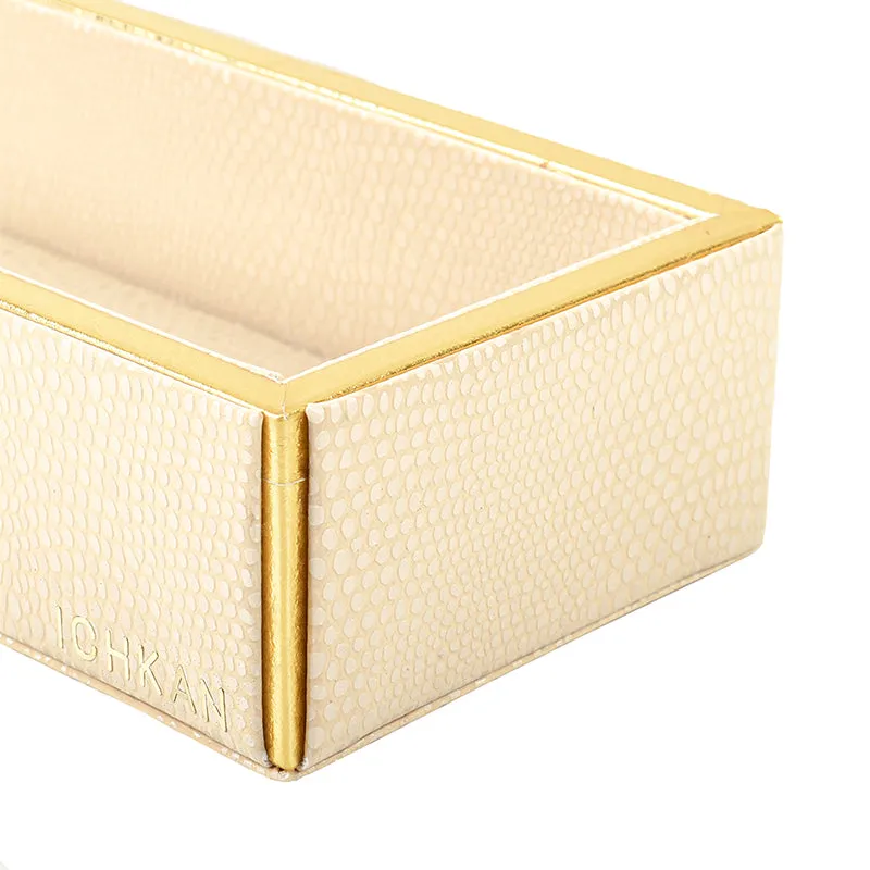 Tisquo Faux Leather Cutlery Tray - Ivory media 7