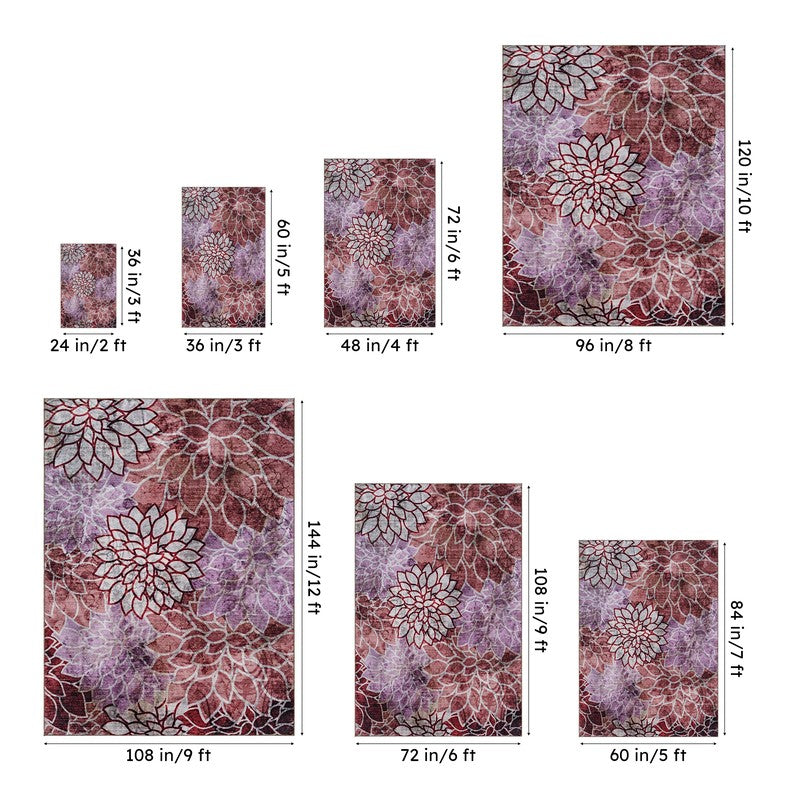Enaya Floral Carpet - Maroon media 13