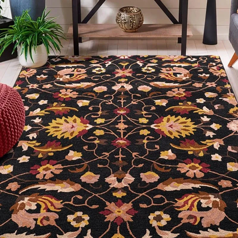 Sedna Hand Tufted Ethnic Wool & Nylon Carpet - Black media 7