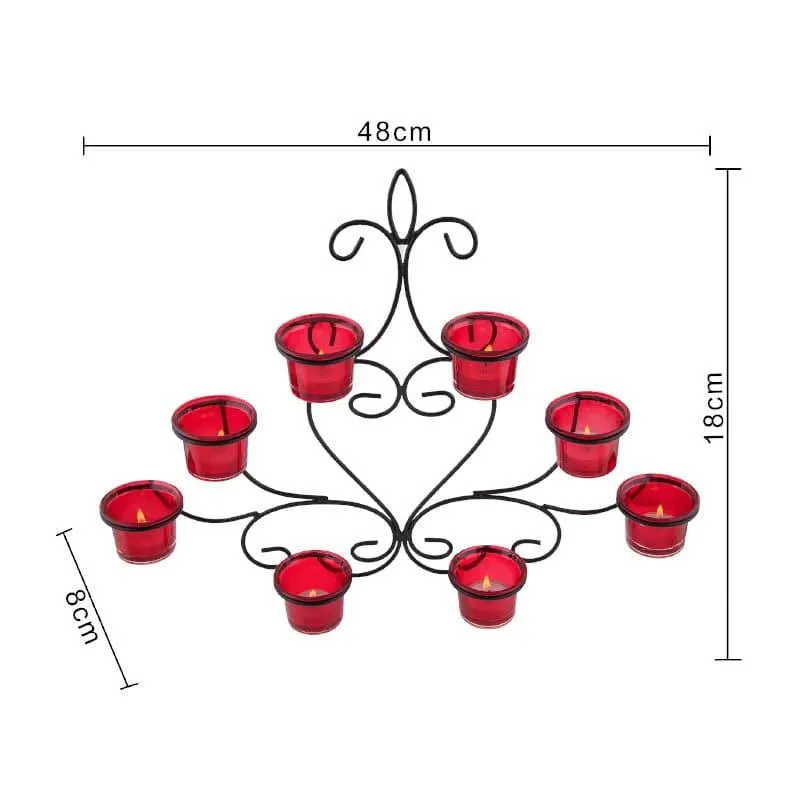 Floral Candle Holder - Red media 4