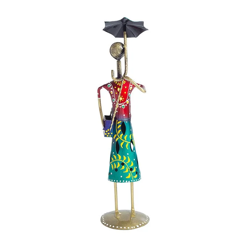Elegant Lady Iron Showpiece - Red,Green media 3