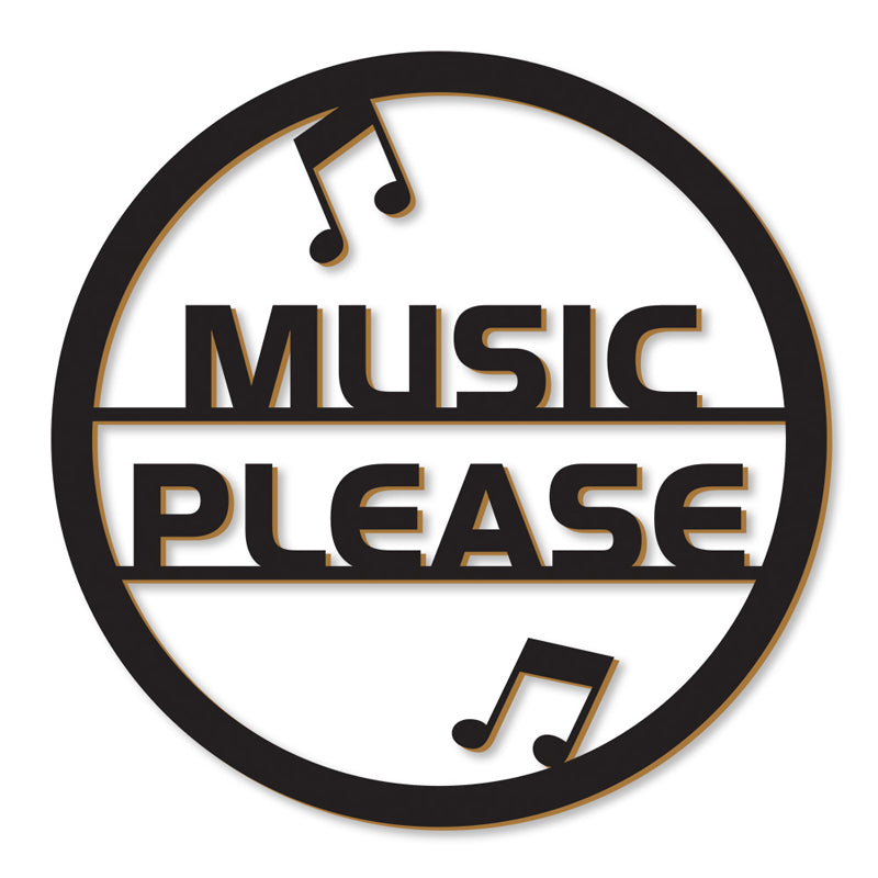 Music Please Black MDF Wall Accent media 3