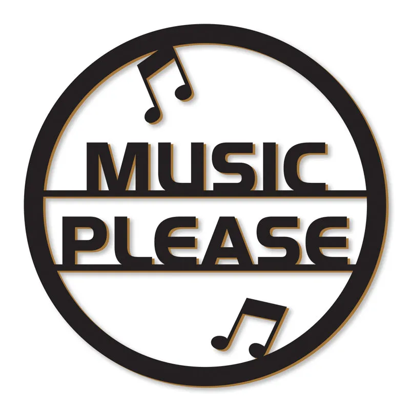 Music Please Black MDF Wall Accent media 3