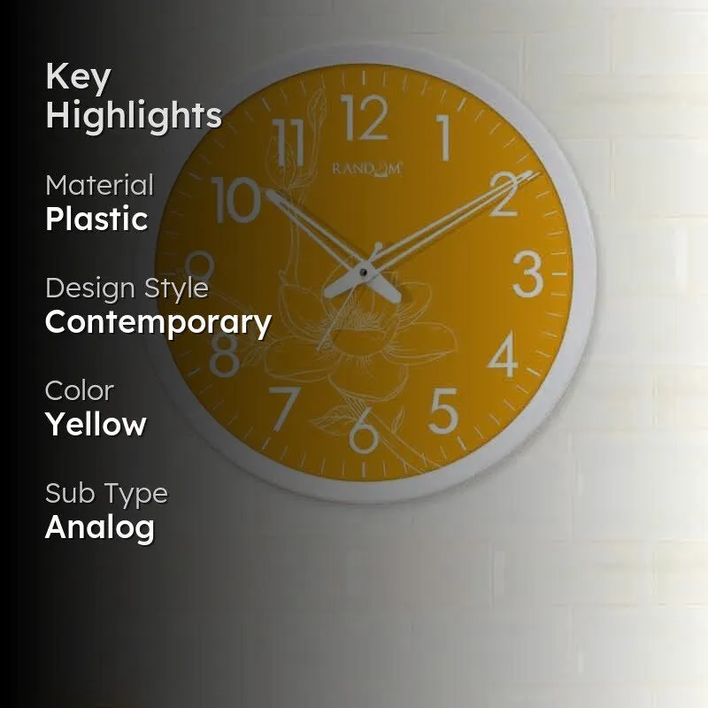 Yellow Bloom Wall Clock media 2