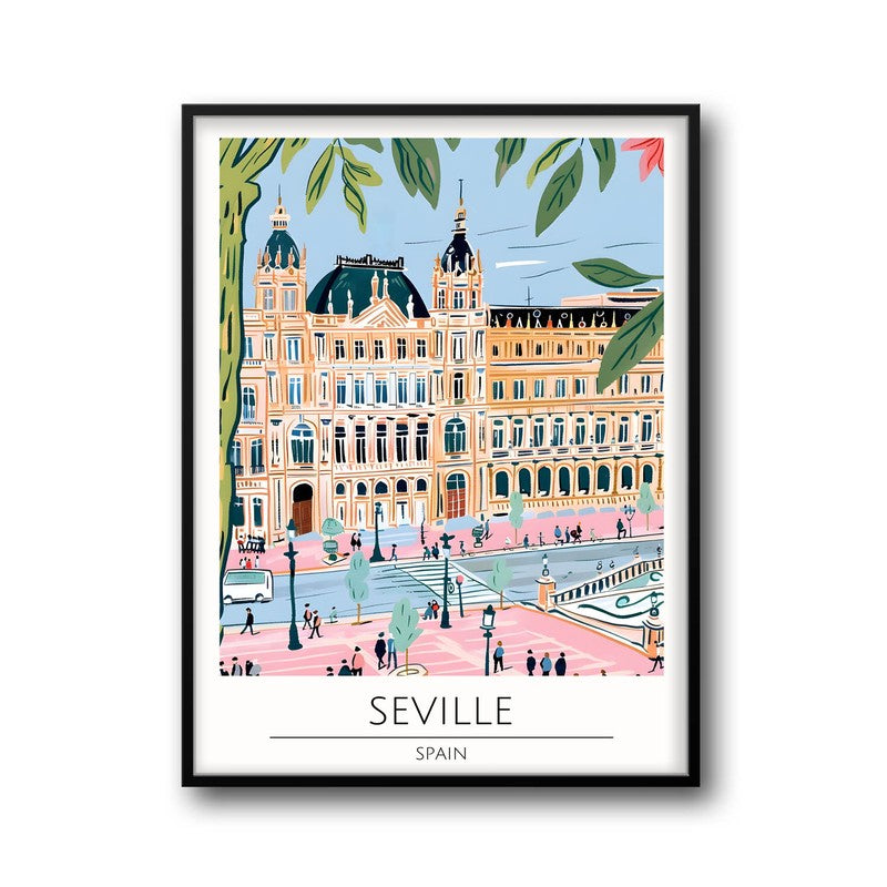 Vintage Seville Framed Canvas Wall Painting media 5