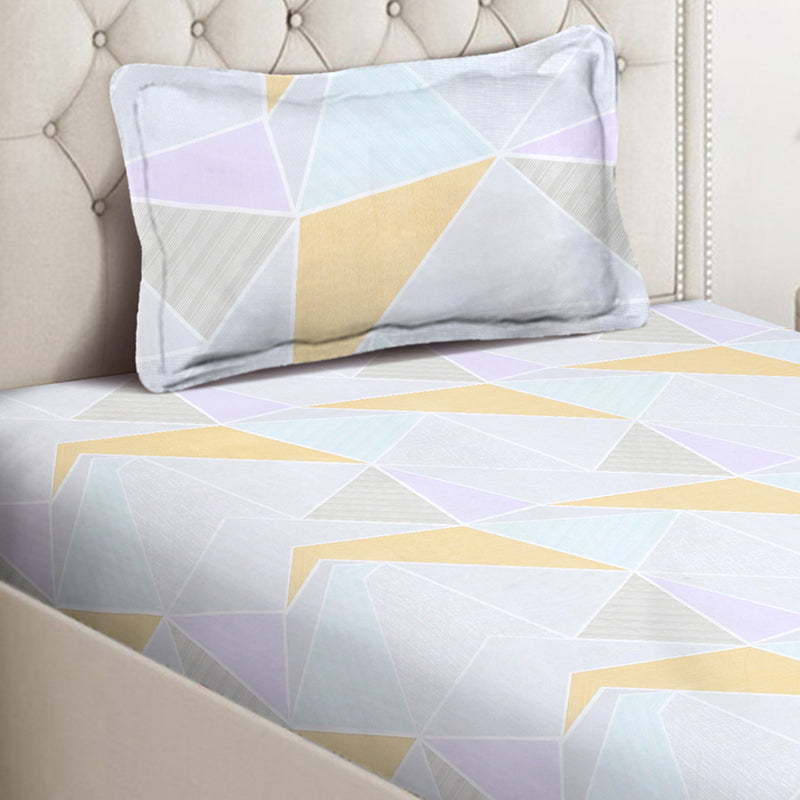 Pastel Prism Geometric Bedsheet - 130 GSM media 4