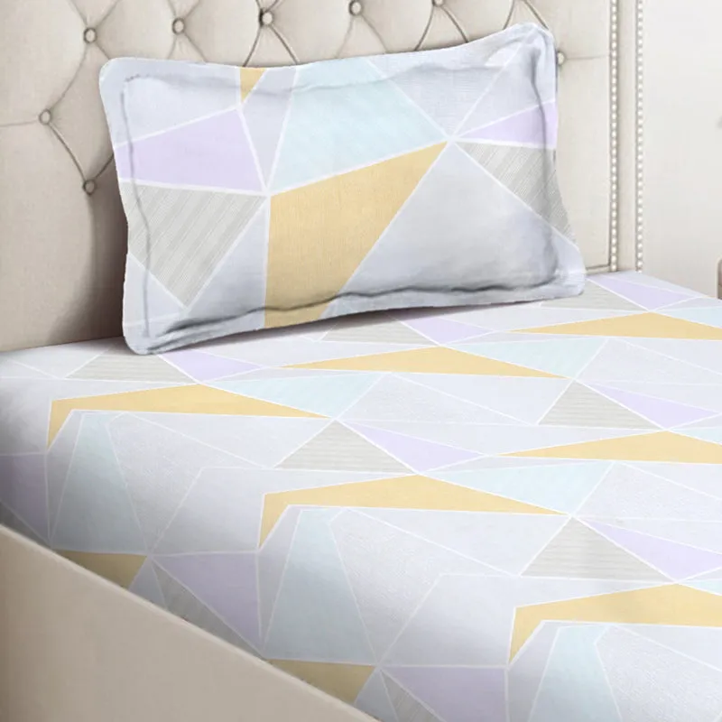 Pastel Prism Geometric Bedsheet - 130 GSM media 4