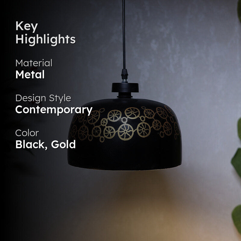 Eternal Cycle Hand Painted Metal Hanging Lamp media 2