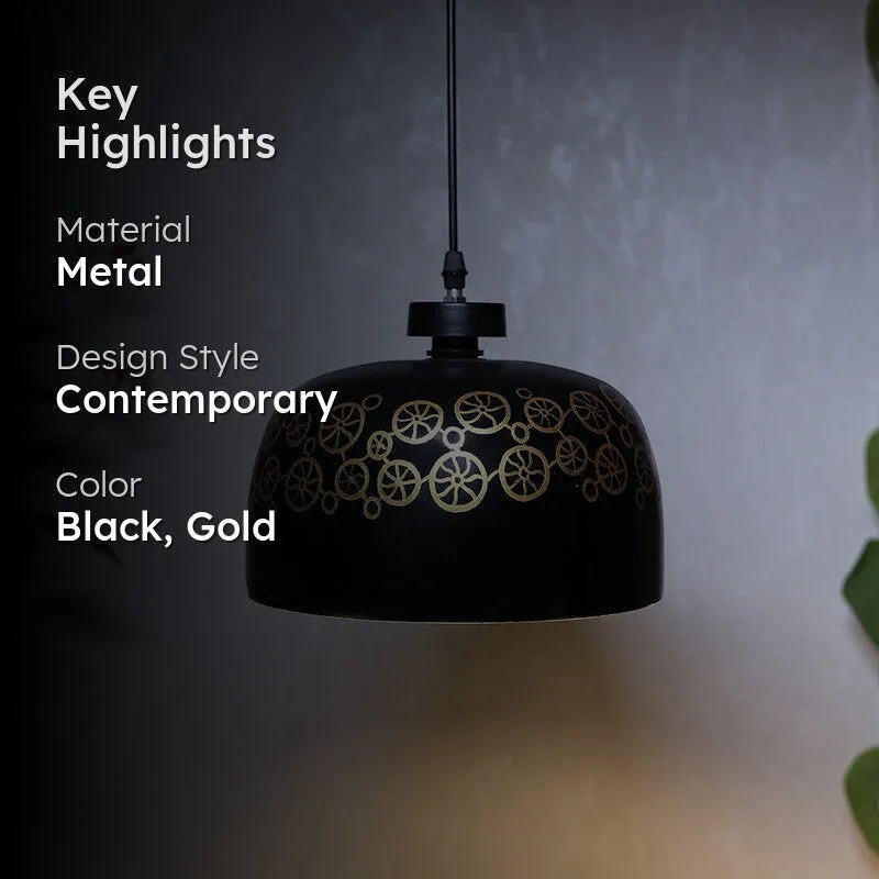 Eternal Cycle Hand Painted Metal Hanging Lamp media 2