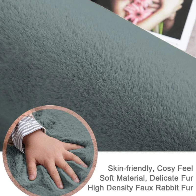 Ruffle Luxe Faux Fur Area Rug - Grey media 6