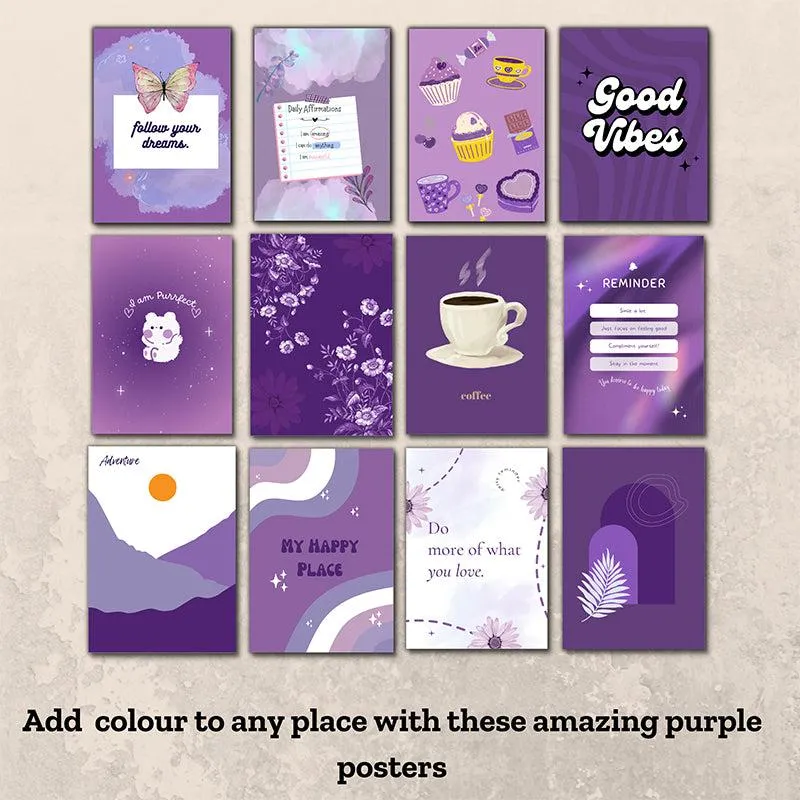 Purple Vibes Wall Poster - Set Of Twelve media 4