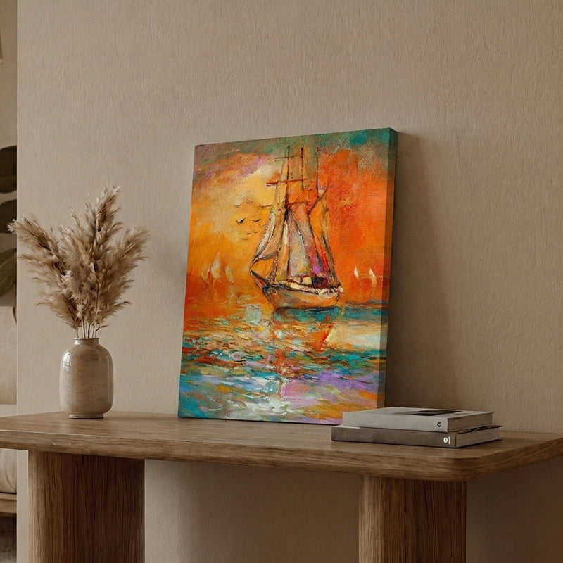 Twilight Sailing Canvas Wall Painting