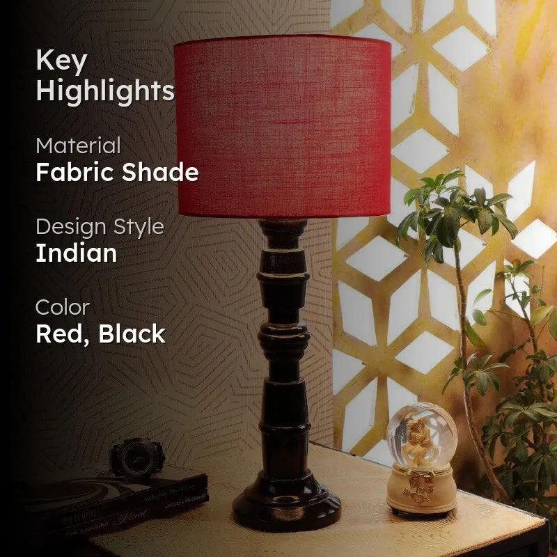 Rosa Baxter Fabric Table Lamp - Red,Black media 2