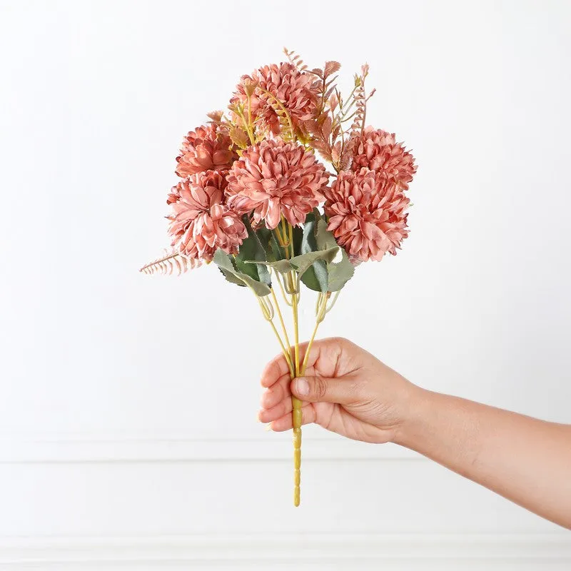 Coralia Mum Artificial Flowers - Brown media 3