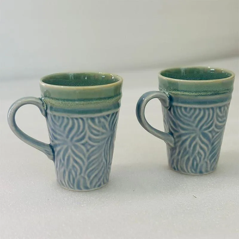 Mari-Mug-Light-Blue-Set-Of-Two Ceramic Coffee Mug (300 mL Each) - Set of Two media 3