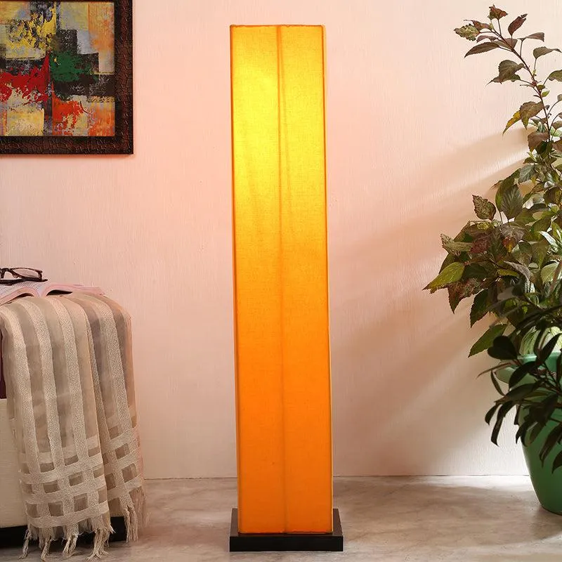 Ruya Wooden Tower Floor Lamp - Yellow media 1