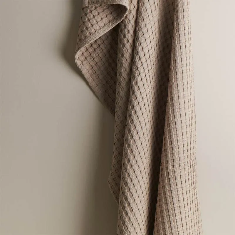 Beehive Bamboo Textured Waffle Hand Towel (Beige) - Set Of Two media 3