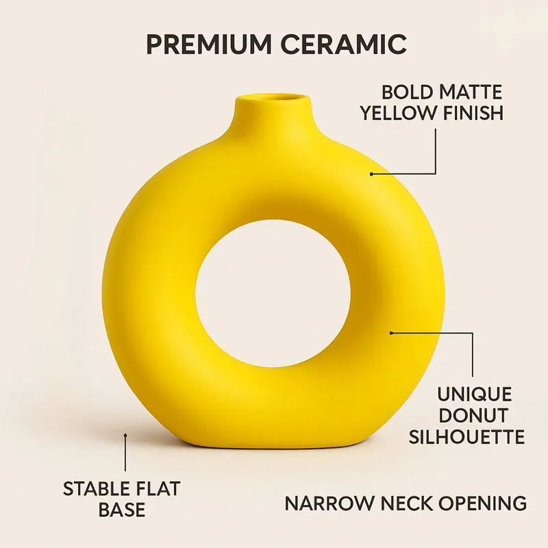 Melo Ceramic Vase - Yellow media 6