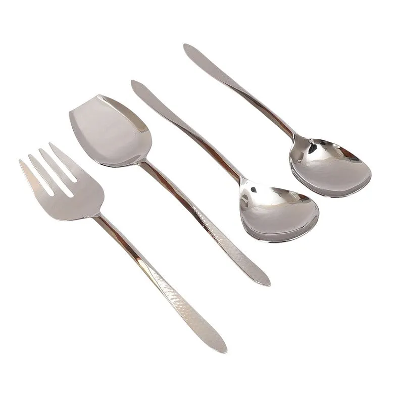 Dune Hammered Serving Set (Silver) - Four Piece Set media 6