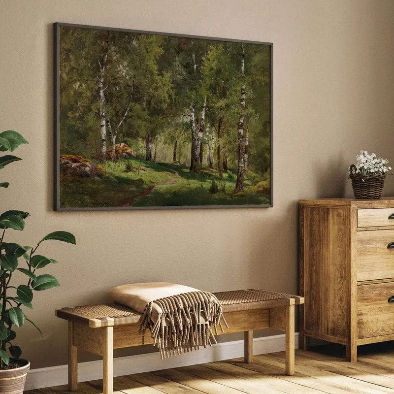 Birch Grove Canvas Wall Painting - Black Frame media 5