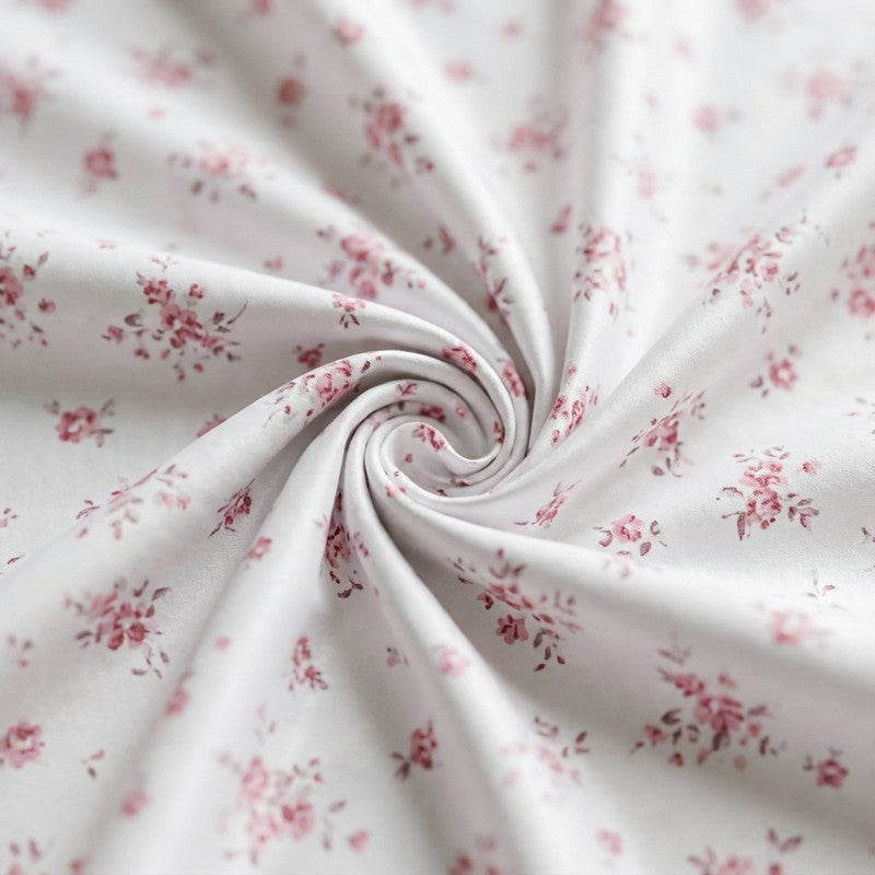 Scattered Blooms Cotton Bedsheet (Maroon) - 180 TC media 5
